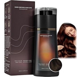 Hair Dye Shampoo, Dark Brown Hair Dye Shampoo to Cover Grey Hairs, Instant 3-in-1 Haircare, Shampoos Hair-dye, Nourishing Formula for Vibrant, Long-Lasting Results, At-Home Hairs Coloring