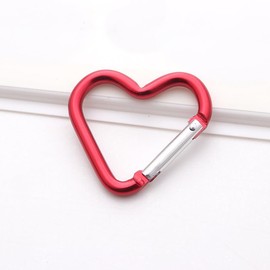 ​Red Carabiners Keychain Clips Snap Hook Key Ring for Camping Accessories Backpack Water Bottle Aluminum Alloy Heart Shape，Accessories，Accessory and Keychain Carabiners