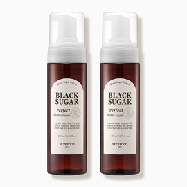 skin food [Skinfood/2 units] Black Sugar Perfect Smooth Cleansing Bubble Foam 200ml / [스킨푸드/2개] 블랙슈가 퍼펙트 매끈결 클렌징 버블폼 200ml