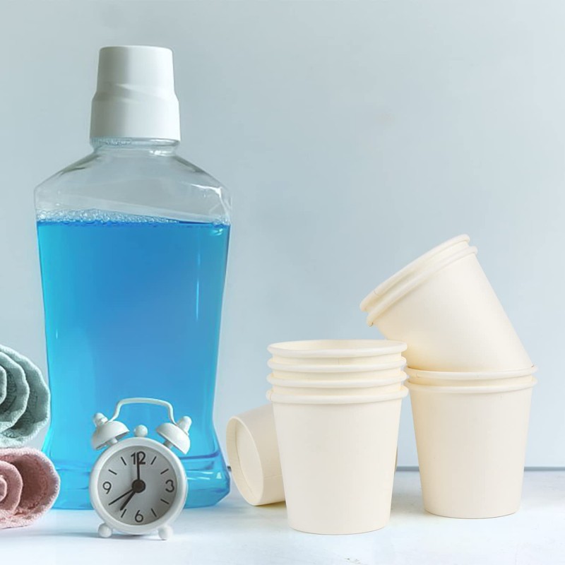 VEYLIN Disposable Paper Cups,100 Pieces 3oz Small White Paper Cups