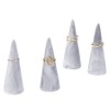 Modern Marble Ring Holder for Nightstand Ceramic Cone Tower Shape