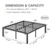 COMASACH Queen Bed Frame Heavy Duty,18" Black Metal Platform Bed