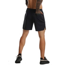 Shorts deportivos hombre para correr, shorts hombre para 2 en 1 forro de bolsillo, pantalón corto Deportivo con Licra para Secado rápido, transpirable para correr entrenamiento de gimnasio(negro, XXL)