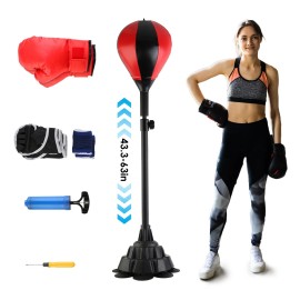 iMounTEK Punching Bag+Stand Garden Free Standing Boxing Ball Sleeves Stable Suction Base