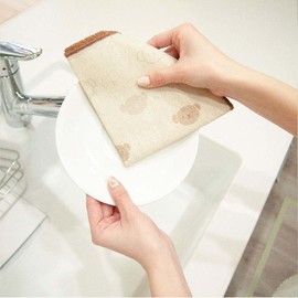 Okato Miffy Boris Frosted Dish Towel, Set of 3, Face Only Boris, 11.8 x 11.8 inches (30 x 30 cm)