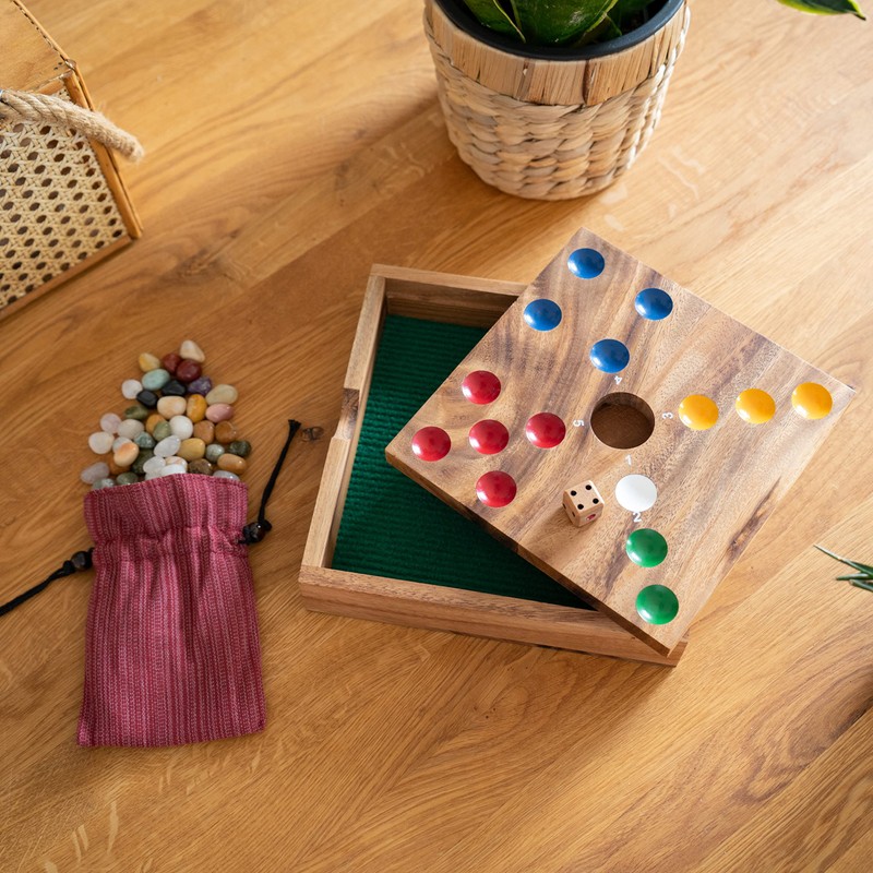 LOGOPLAY Big Hole Pig Hole Dice Game Board Game Wooden