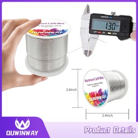 16Gauge Silver Aluminum Crafts Wire 154FT, for Jewelry Crafting, Gemstone Metal Coiling, Sculpting, Armature, Jewelry Making Beading Floral Soft DIY Metal Craft Art Wires Colored and Soft