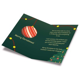Christmas Card For Husband Love | Made in America | Eco-Friendly | Thick Card Stock with Premium Envelope 5in x 7.75in | Packaged in Protective Mailer | Prime Greetings