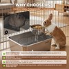 NEWTRY Stainless Steel Bunny Litter Box, Metal Grid & Deep