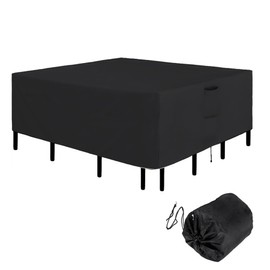 JZAHYUK Patio Furniture Covers, Outdoor Furniture Covers Waterproof, Heavy Duty 600D Sectional Sofa Set Covers Table and Chair Set Covers 108"L×82"W×28"H