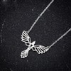 AOCHEE Silver Origami Phoenix Necklace Pendant Phoenix Bird Necklace for