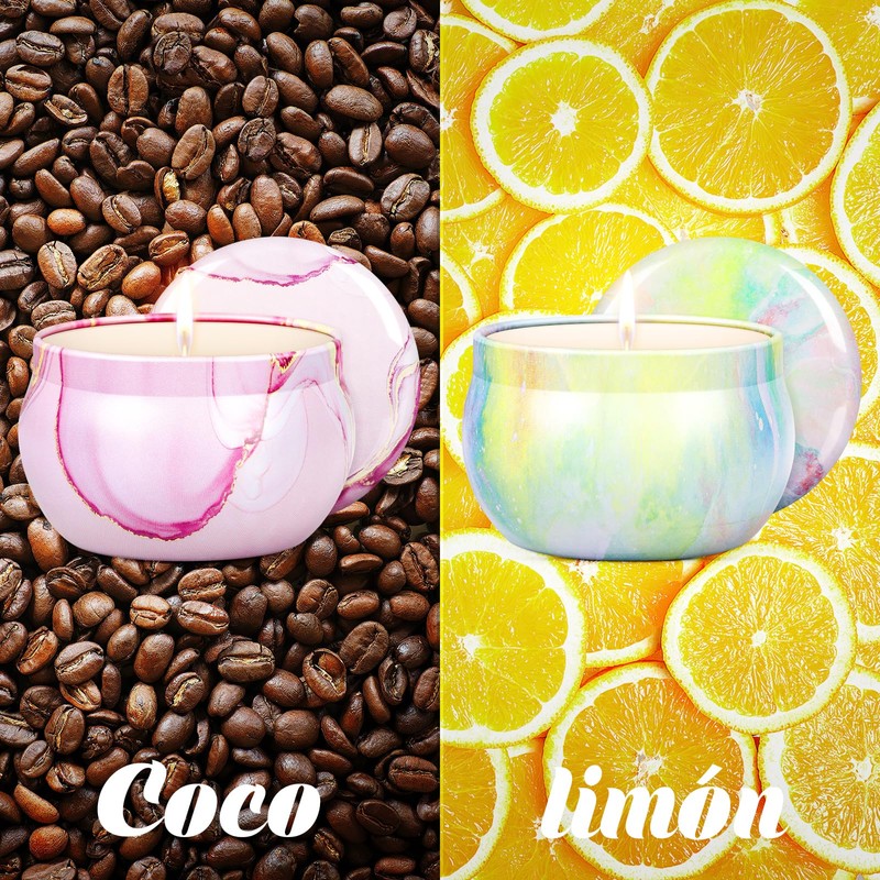 8 Pack Juego de Regalo de Vela Perfumada para Mujer,Velas