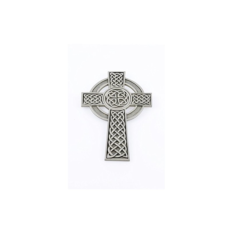 Pewter Knotted Celtic Wall Cross with Antique Finish, 8 Inch