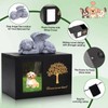 Black Wooden Pet Urn with Dog Statue and Cloth Ash