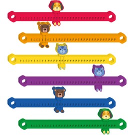 Eersida 24 Pcs Slide and Learn Number Lines 0 to 30 PVC Math Number Line for Student Animal Positive Integers Slide Rules Childhood Education Materials for School,16.5 x 1.5 Inch (Chic Color)