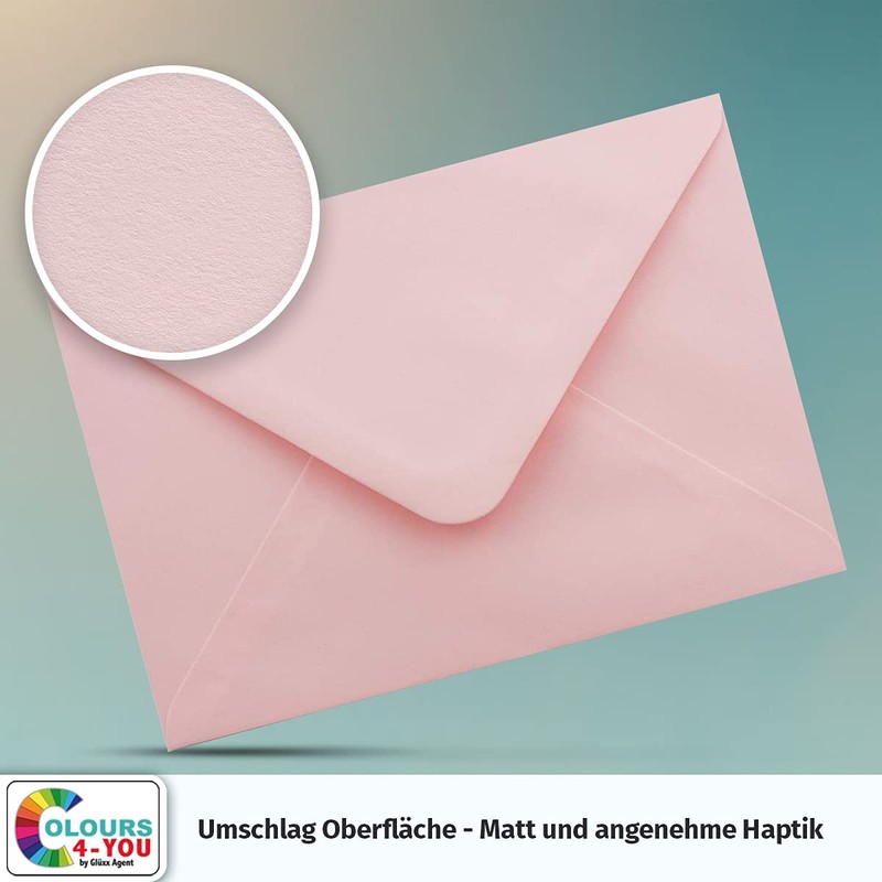 COLOURS-4-YOU Envelopes, DIN C6, Pink, 11.4 x 16.2 cm, 100