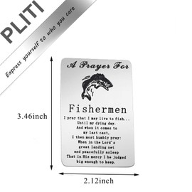 PLITI Fisherman Prayer Gifts Fishing Wallet Insert Christian Gifts Fishing Gift Fishermen Gift Fathers Day Gift For Dad Grandfather Godfather Fishing Buddy Gifts Nautical Gifts