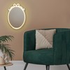 Melannco Oval Shaped Mirror with Bow Design in Neon LED