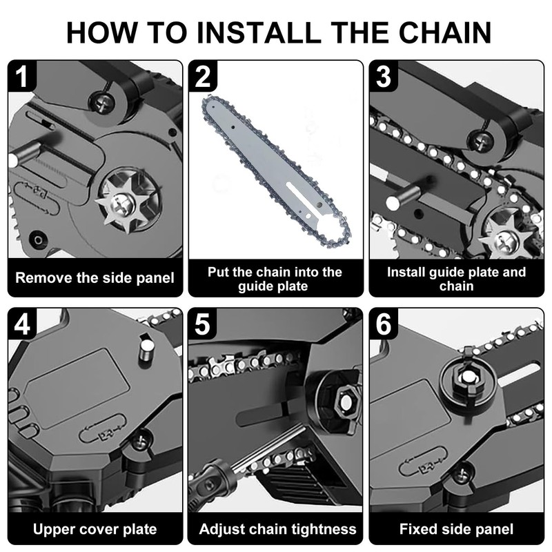 [5 Pack] 4 Inch Mini Chainsaw Chain Replacement Saw Chain