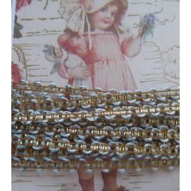 Imperio 2 yd~ Vintage Mini light  Blue Metallic 1/8" French Braid  Trim~doll