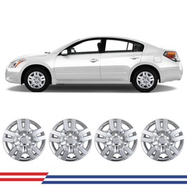 CPW 16" Hubcaps Fit for 2007-2012 Nissan Altima, Wheel Rims Cover Fit for 2008-2009 Nissan Altima Coupe, PP Material Hub Caps Compatible with Steel Wheels Set of 4 (16''-Chrome)