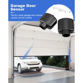 Garage Door Opener Safety Sensor Beam Eyes Fit for Linear Garage Door Opener Accessories Compatible HAE00002 LSO50 LDO33 LDO50 Garage Door Sensor Replacement with Detailed Installation Instructions
