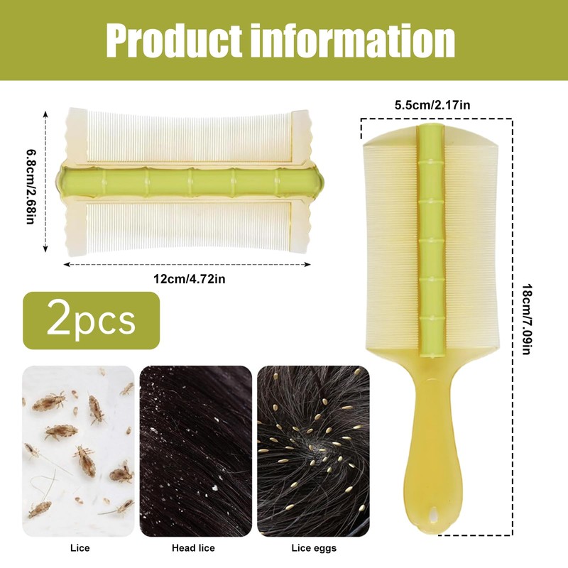 2Pcs Psoriasis Comb, Double Sided Fine Teeth Comb, Lice &