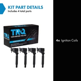 TRQ Ignition Coil Set 4 Piece Compatible with 2017-18 Alfa Romeo Giulia 18 Stelvio 19-20 Jeep Cherokee 18-19 Wrangler