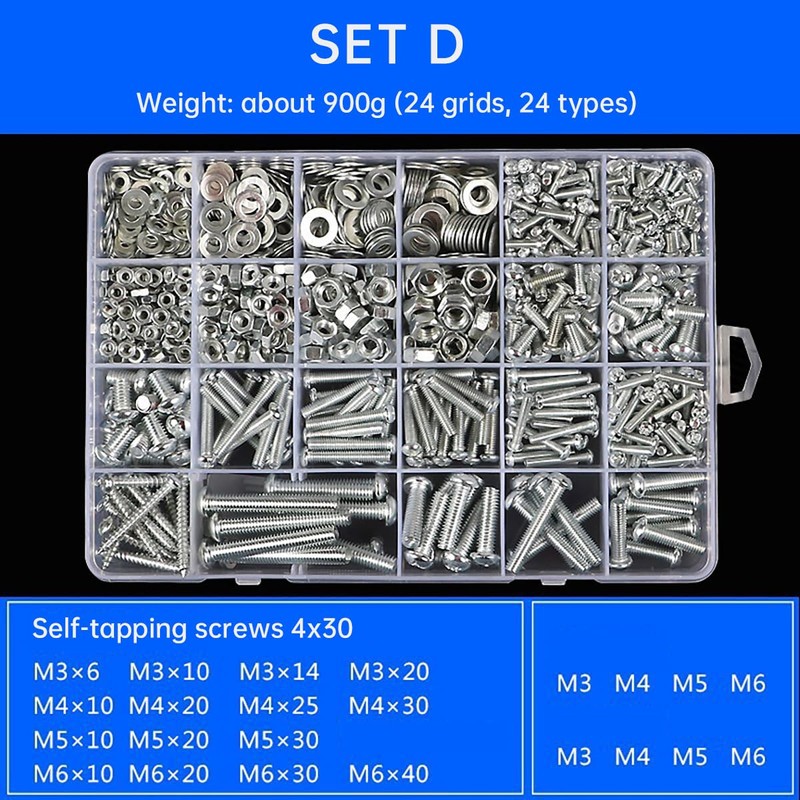 AIMALL Household Screw and Nut Kit - Complete Screw Box