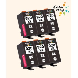 Colorprint Compatible 920 XL Black Ink Cartridge Replacement for HP 920XL Work with Officejet 6500 6500A 6000 7000 7500 7500A E709 Printer (Black) 6-Pack