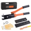 HZLZRZ Hydraulic Crimping Tool 12 Tons, Range 8AWG-4/0AWG(250MCM), Hydraulic Cable