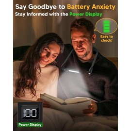 Reading Light Book Lovers Gifts: Upgraded Neck Light with Power Display & Timer, 80Hrs Rechargeable Book Lights for Reading at Night, Birthday Gifts for Readers Women Men, Knitting Crochet Accessories