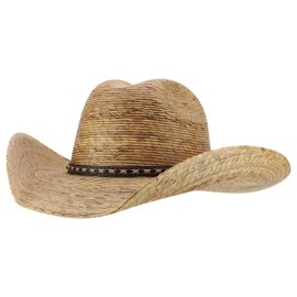 Trendy Apparel Shop Cowboy Wide Brim Plam Braid UPF 50+ Sun Hat - Dark - XL