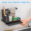 Sink Caddy Kitchen Organiser, Black Heavy-Duty Adjustable Sink Shelf, Sponge
