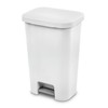 Sterilite 11.9 Gallon Rectangular Step On Kitchen Plastic Indoor Wastebasket