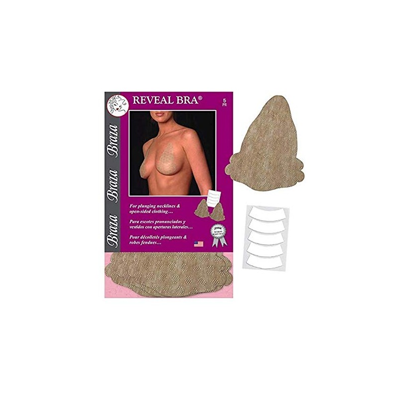Braza Reveal Disposable Adhesive Bra,Beige,3 pack