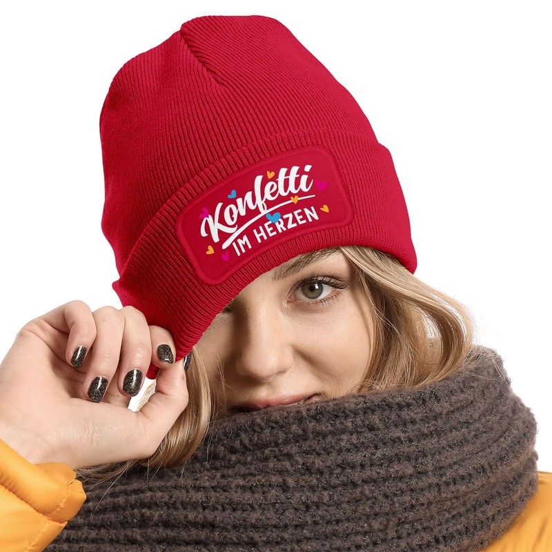 MoonWorks® Women's Beanie with Patch Knitted Hat with Saying Party