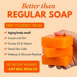 Persimmon Soap 3 x 100G Multipack – Natural Bar Soap for Body Odor Control (Old People Smell) – Deodorizing, Handmade Deeply Cleansing & Natural – Effective Odor-Neutralizing for Men & Women