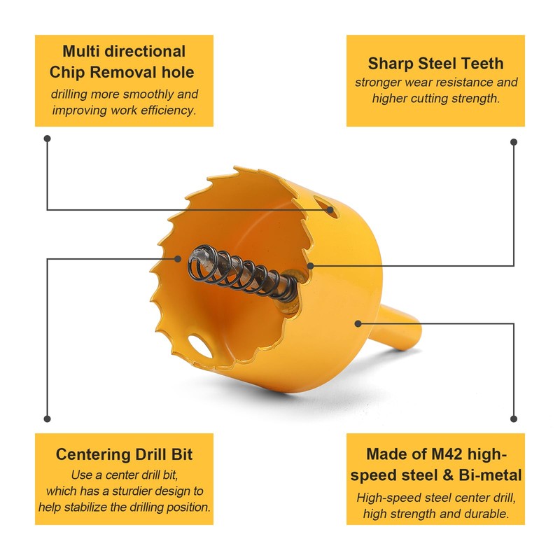 90mm Hole Saw, HSS Bi-Metal Hole Cutter with Drill Bit