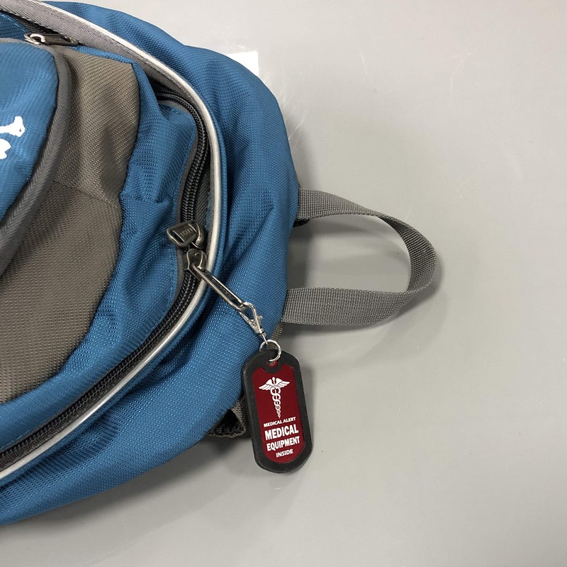 mnmoom Medical Equipment Luggage Tag Medical Alert Zipper Pull Bag