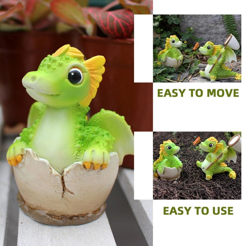 SUPVOX Resin Dragon Garden Statue Small Dragon Figurine for Garden