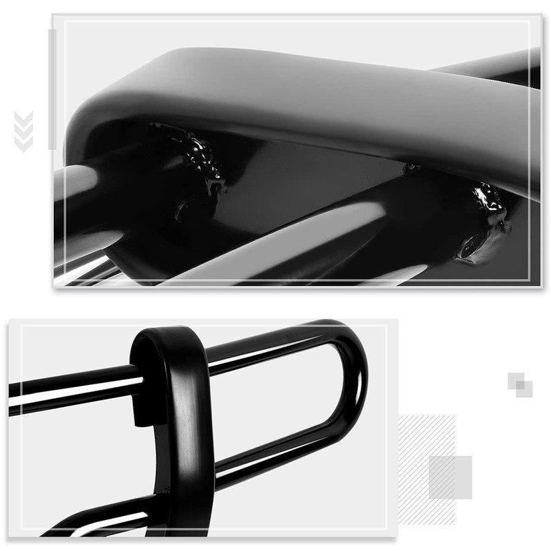 Black Coated Double Pipe Rear Bumper Protector Guard Compatible with