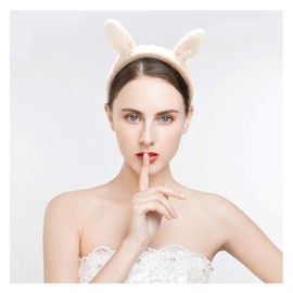 366DAYS Cute Bunny Ear Headband,Face Wash Makeup Spa Headbands,Soft Carol Fleece Hairlace Headband for Women (Pink)