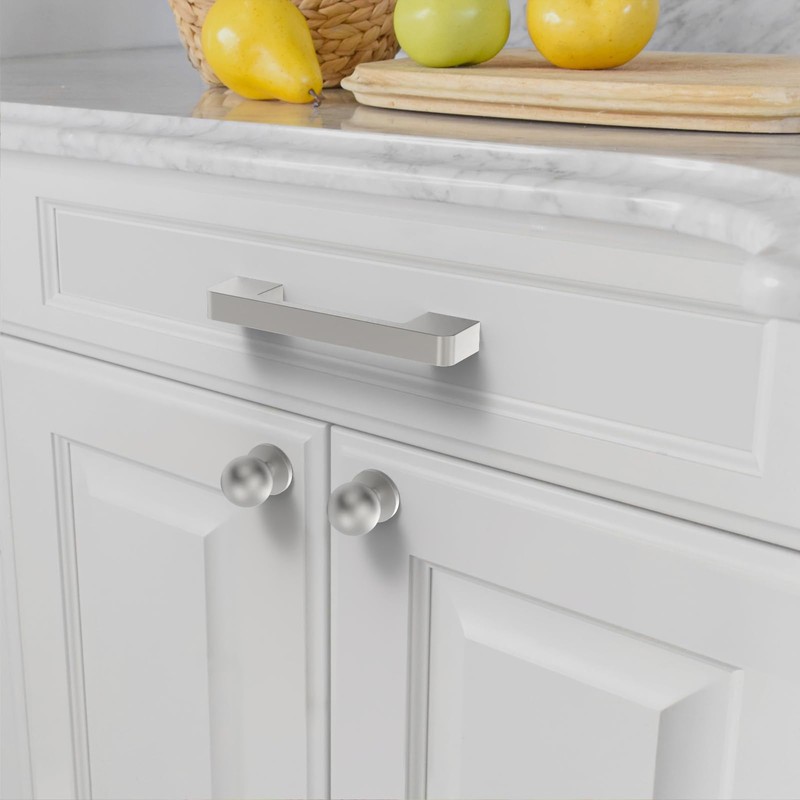 Amerdeco 10 Pack Brushed Satin Nickel Cabinet Pulls 3.75 Inch(96MM)