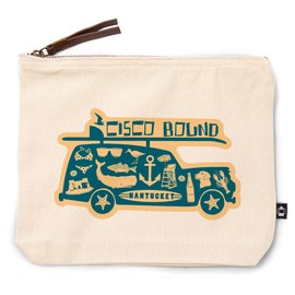 Lantern Press Nantucket, Massachusetts, Coastal Icons, 100% Cotton Zipper Pouch, Travel Accessory, Go Bag