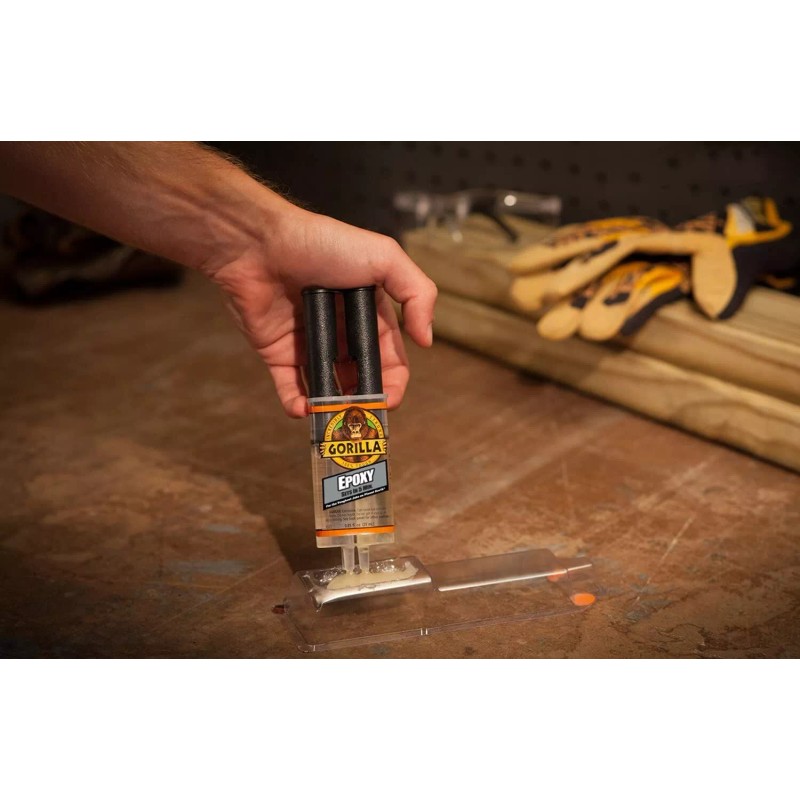 Gorilla Glue Clear Epoxy Syringe Bonds Steel, Aluminum, Wood, Ceramic,