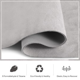 otoez Suede Headliner Fabric 1/8" Foam Backing 60" x 36" Automotive Suede Headliner Material for Car Boat Ceiling Interior Home DIY Replacement Repair - Light Gray