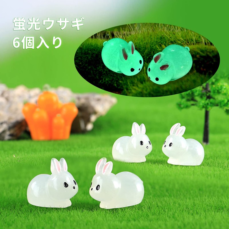 Resin Decoration Resin Luminous Figurine Mini Luminous Rabbit Mini Resin