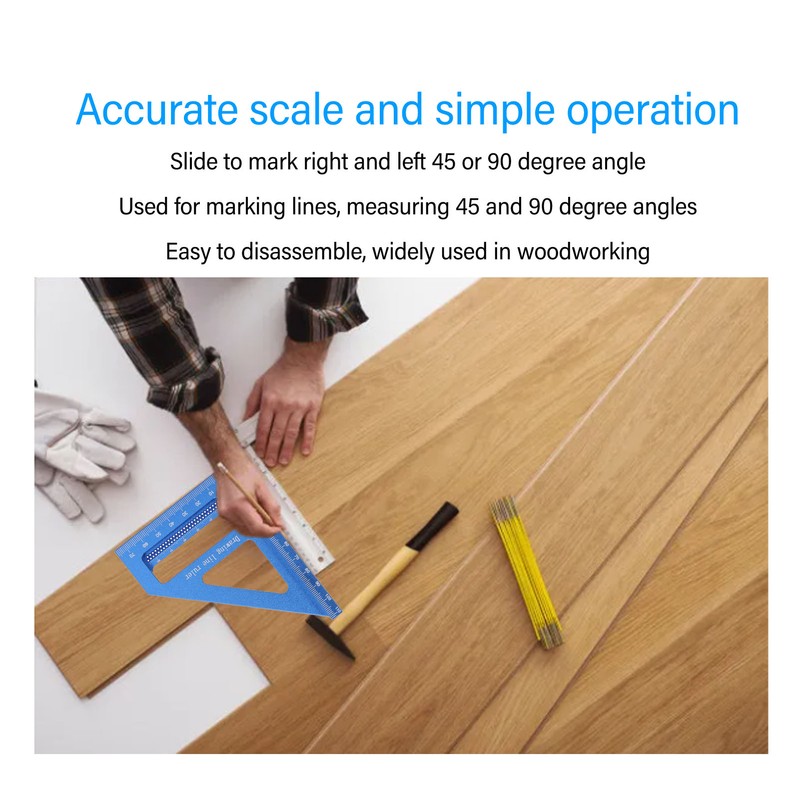 3D Multi Angle Measuring Ruler 45 90 Degree Aluminum Alloy