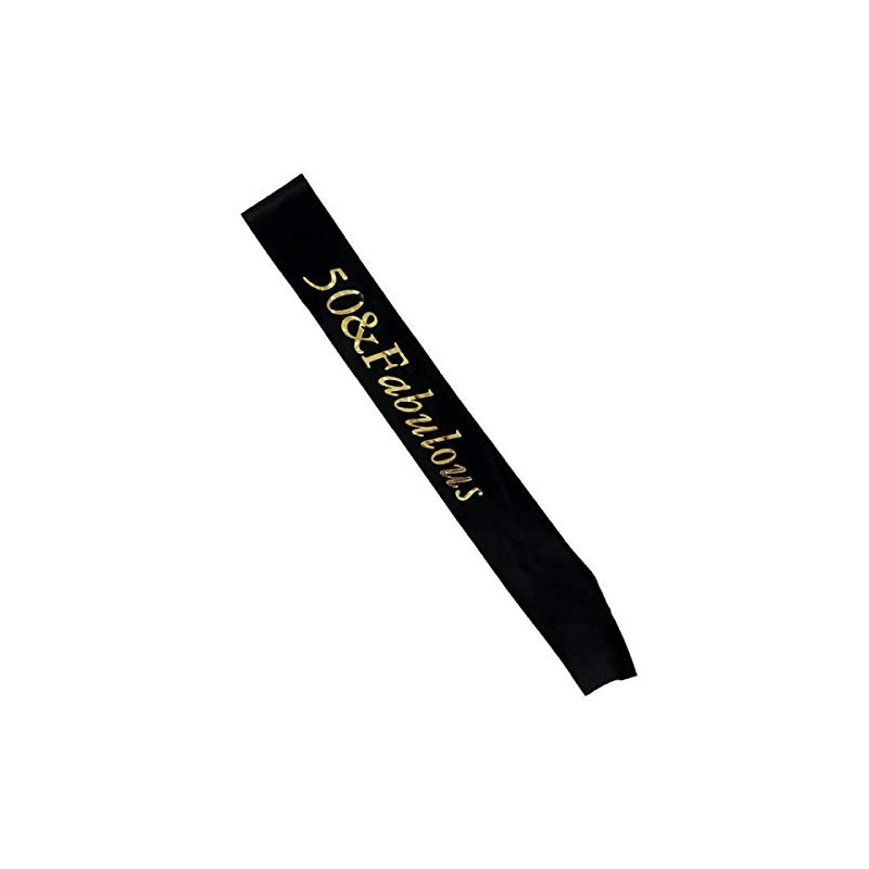 Black with Gold Foil '50 & Fabulous' Birthday Sash